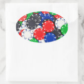 Sticker Ovale Chips de poker Casino (Sac)