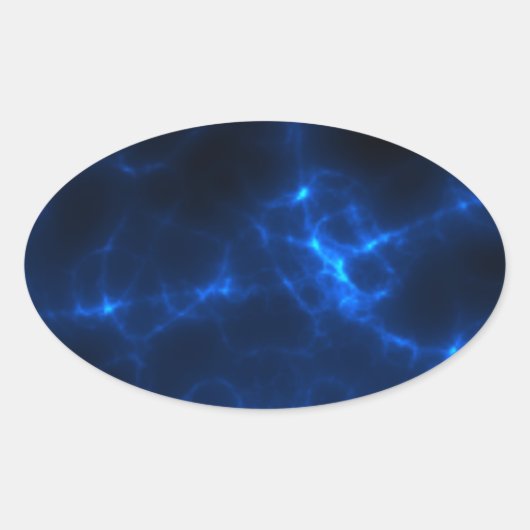 Sticker Ovale Choc électrique en bleu foncé (Devant)