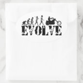 Sticker Ovale Chopper Biker Motorcycle Evolution Art (Sac)