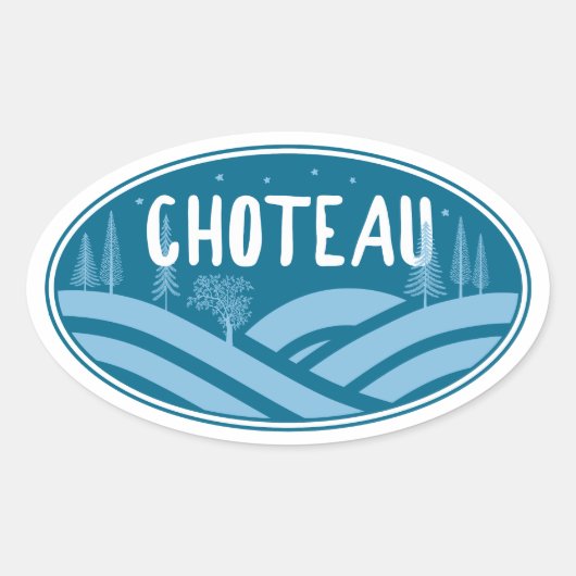 Sticker Ovale Choteau Montana Outdoors (Devant)
