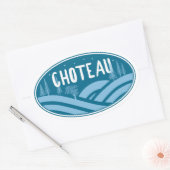 Sticker Ovale Choteau Montana Outdoors (Enveloppe)