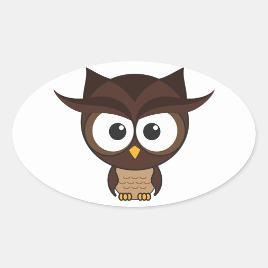 Sticker Ovale Chouette Brown (Devant)