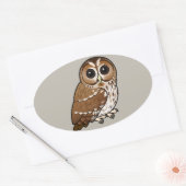 Sticker Ovale Chouette tawny Birdorable (Enveloppe)