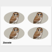 Sticker Ovale Chouette tawny Birdorable (Feuille)