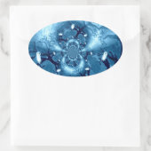 Sticker Ovale Chouettes d'arbre bleu Motif (Sac)