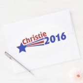 Sticker Ovale Chris Christie 2016 (Enveloppe)