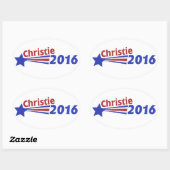 Sticker Ovale Chris Christie 2016 (Feuille)