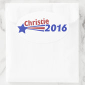 Sticker Ovale Chris Christie 2016 (Sac)