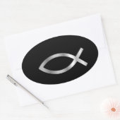 Sticker Ovale Christianity Ichthys fish (Enveloppe)