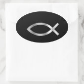 Sticker Ovale Christianity Ichthys fish (Sac)