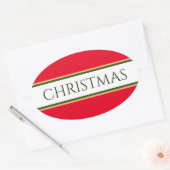 Sticker Ovale CHRISTMAS Bright Red Green White Racing Stripes (Enveloppe)