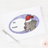 Sticker Ovale Christmas Weimaraner (Enveloppe)