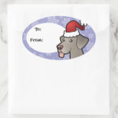 Sticker Ovale Christmas Weimaraner (Sac)