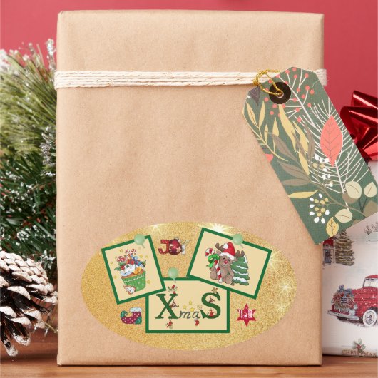Sticker Ovale Christmasbild (vacances)