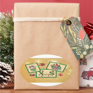 Sticker Ovale Christmasbild