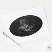 Sticker Ovale Chrome comme Capricorn Zodiac Connexion Hevelius (Enveloppe)
