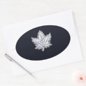 Sticker Ovale Chrome Comme Maple Leaf Fibres de carbone Impressi (Enveloppe)