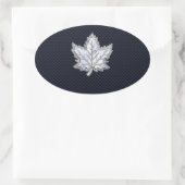 Sticker Ovale Chrome Comme Maple Leaf Fibres de carbone Impressi (Sac)