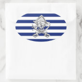 Sticker Ovale Chrome comme Pirate sur les rayures de marine (Sac)