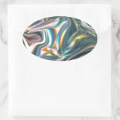 Sticker Ovale Chrome holographique (Sac)