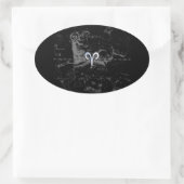 Sticker Ovale Chrome Style Aries Zodiac Connexion Hevelius (Sac)