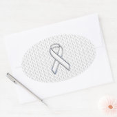 Sticker Ovale Chrome sur Knit blanc sensibilisation au ruban Imp (Enveloppe)