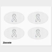 Sticker Ovale Chrome sur Knit blanc sensibilisation au ruban Imp (Feuille)