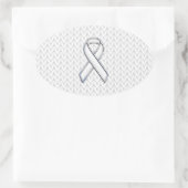 Sticker Ovale Chrome sur Knit blanc sensibilisation au ruban Imp (Sac)