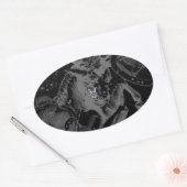 Sticker Ovale Chromique Taurus Zodiac on Hevelius Black (Enveloppe)