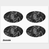 Sticker Ovale Chromique Taurus Zodiac on Hevelius Black (Feuille)