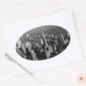 Sticker Ovale Chrysler Building New York Manhattan (Enveloppe)