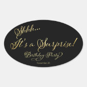 Sticker Ovale Chut... C'est une fête d'anniversaire surprise (Devant)