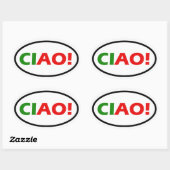STICKER OVALE CIAO ! (Feuille)