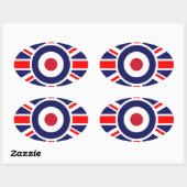 Sticker Ovale Cible Union Jack Mods Angleterre (Feuille)