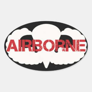 Sticker Ovale Cimier aéroporté sur NOIR