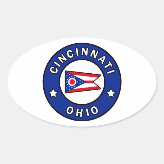 Sticker Ovale Cincinnati Ohio (Devant)