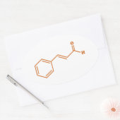 Sticker Ovale Cinnamon Cinnamaldéhyde Formule chimique moléculai (Enveloppe)