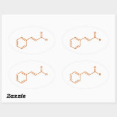 Sticker Ovale Cinnamon Cinnamaldéhyde Formule chimique moléculai (Feuille)