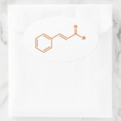 Sticker Ovale Cinnamon Cinnamaldéhyde Formule chimique moléculai (Sac)