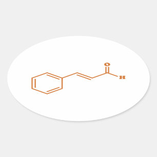 Sticker Ovale Cinnamon Cinnamaldéhyde Formule chimique moléculai