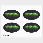 Sticker Ovale Cinq pommes vertes (Feuille)