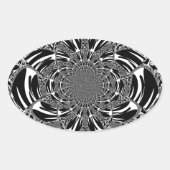 Sticker Ovale Circulaire Zebra Kaleidoscope Art (Devant)
