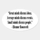 Sticker Ovale Citation d'Eleanor Roosevelt (Devant)