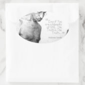 Sticker Ovale Citation du Mahatma Gandhi, Minorité d'un, Vérité (Sac)