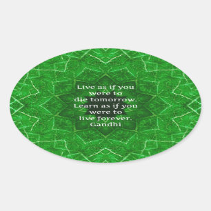 Sticker Ovale Citation Inspirationnelle De Gandhi Sur L'Apprenti