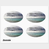 Sticker Ovale Citation inspirée "N'abandonnez jamais" (Feuille)