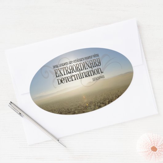 Sticker Ovale Citation inspirée "Véritables Dirigeants" (Enveloppe)