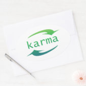 Sticker Ovale Citation Motivationnelle Karma Arrow (Enveloppe)
