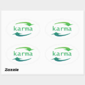 Sticker Ovale Citation Motivationnelle Karma Arrow (Feuille)