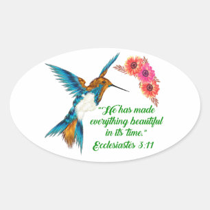 Sticker Ovale Citations de colibris